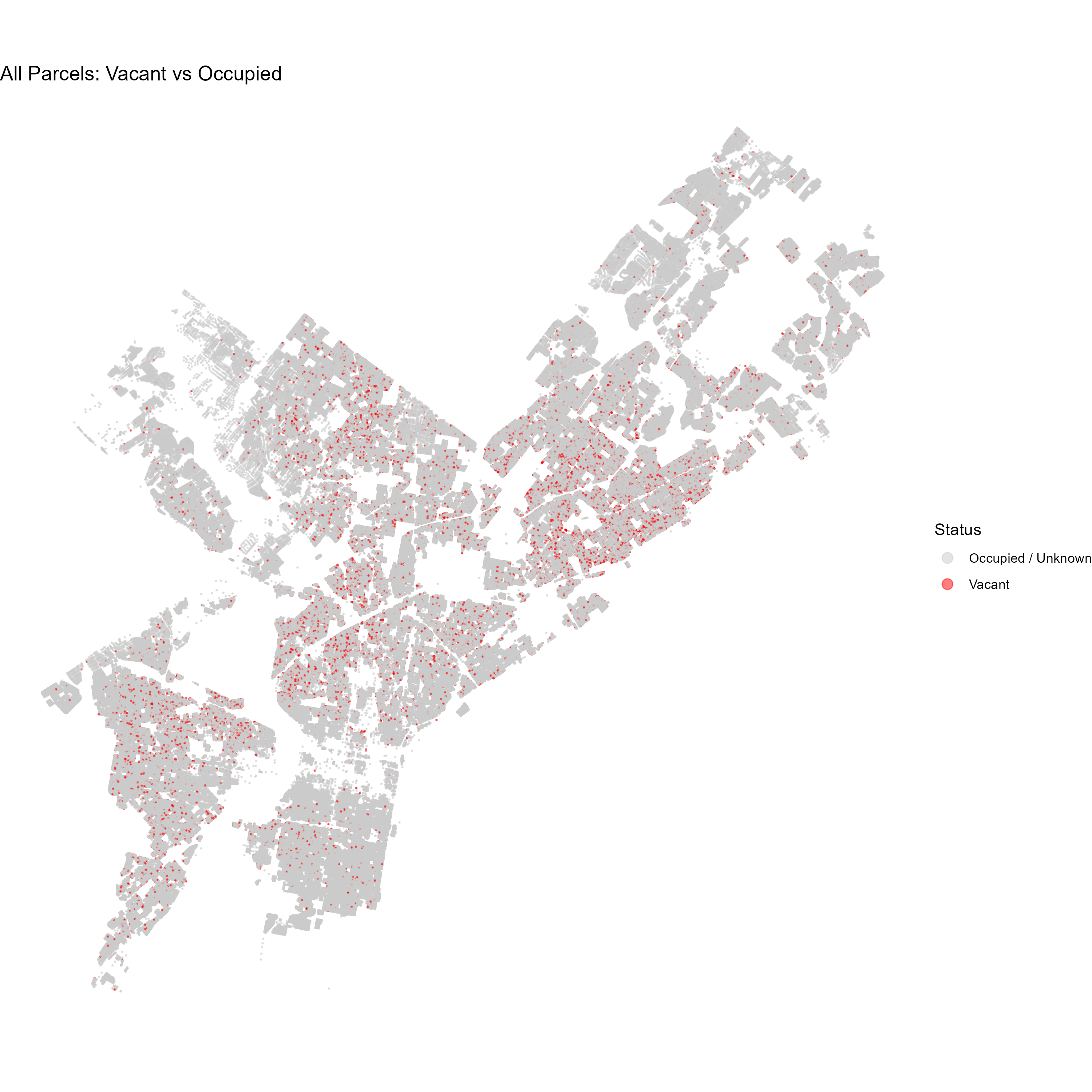 Vacant parcels map